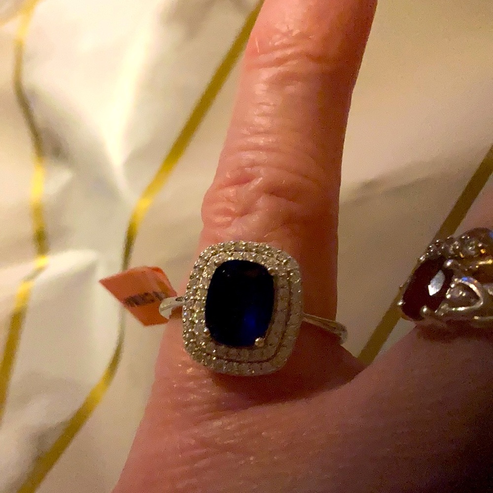 Gorgeous blue and white sapphire ring.